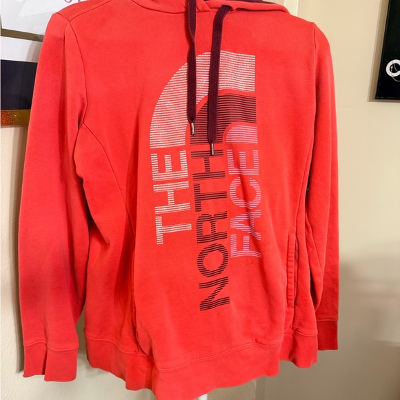 The North Face Tops - The North Face Red Women's Pullover Hoodie with Vertical Logo